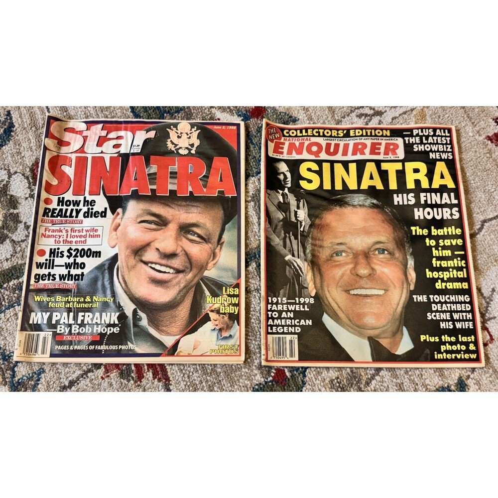 1998 Lot of 2 STAR Gossip Magazine Death of Frank Sinatra -Bill Gates busted